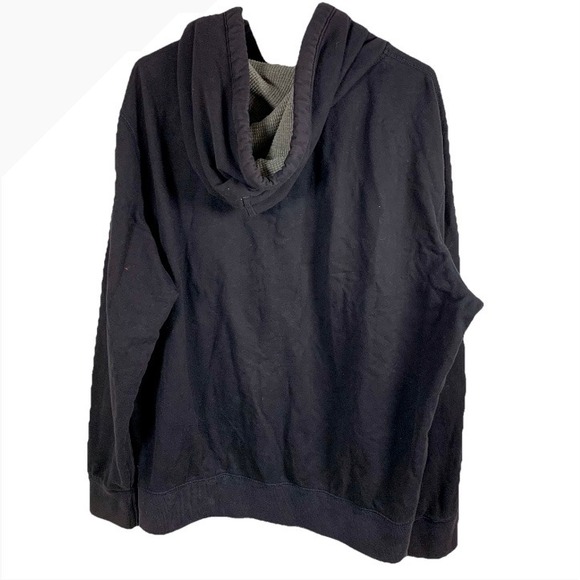 American Eagle Black Full Zip Hoodie Eagle Graphic Men XL Y2K Spell Out Skater - Picture 2 of 14